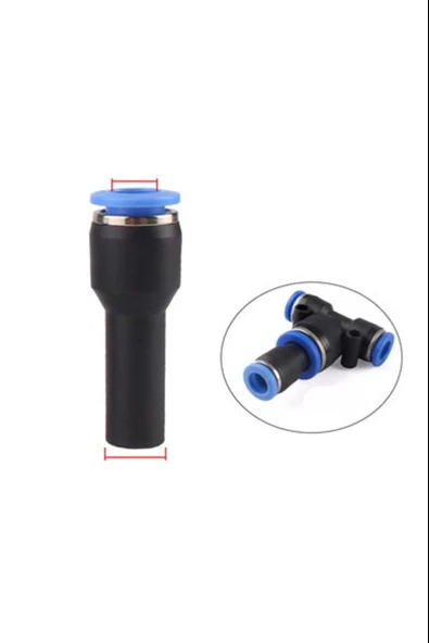 6 MM X 8 MM BORULU TİP REDÜKSİYON PNÖMATİK BAĞLANTI - 1