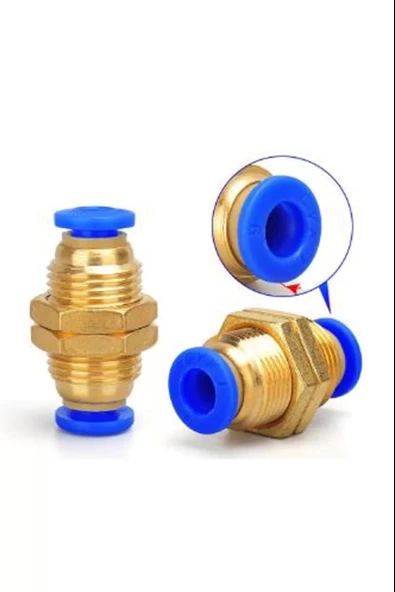 Pnömatik Perde Geçişli Nipel 10mm - Resim 3