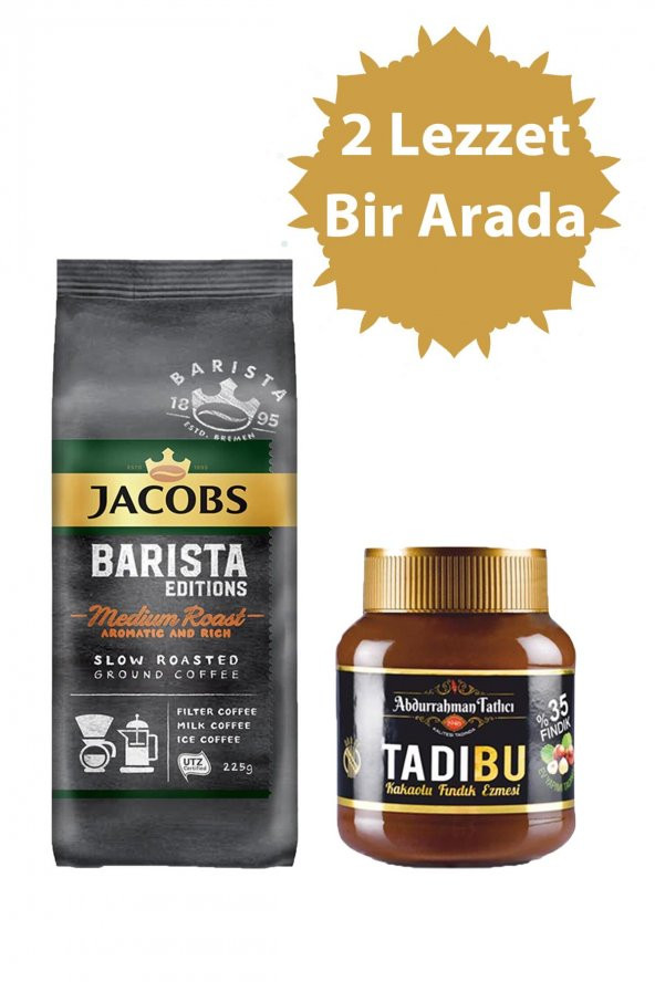 Jacobs Barista Editions Medium Filtre Kahve 225 gr ve Tadıbu Kakaolu Fındık Ezmesi 330 gr