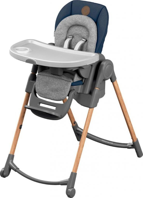 Maxi-Cosi Minla 6sı Bir Arada  Ahşap Görünümlü Mama Sandalyesi Essential Blue