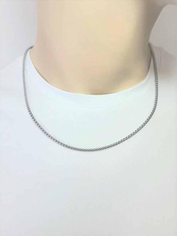 JTAW23ÇEK1077 PASLANMAZ ÇELİK KOLYE ZİNCİRİ ZEUS GEÇMELİ MODEL 3 MM 55 CM PASLANMAZ RENK ATMAZ GARANTİLİ - 3