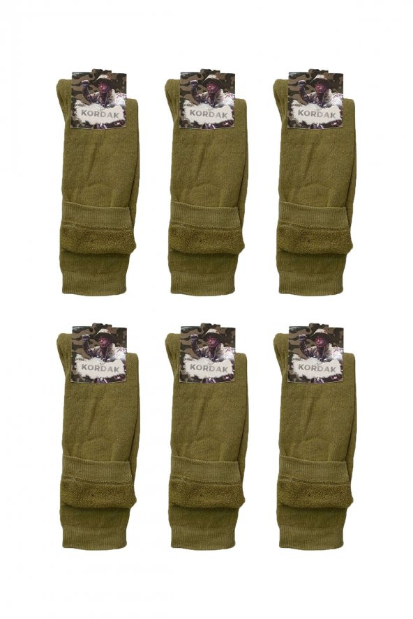 6lı Kışlık Havlu Asker Çorabı - 4 Mevsimlik Uzun Kışlık Asker Çorap - Asker Malzemeleri