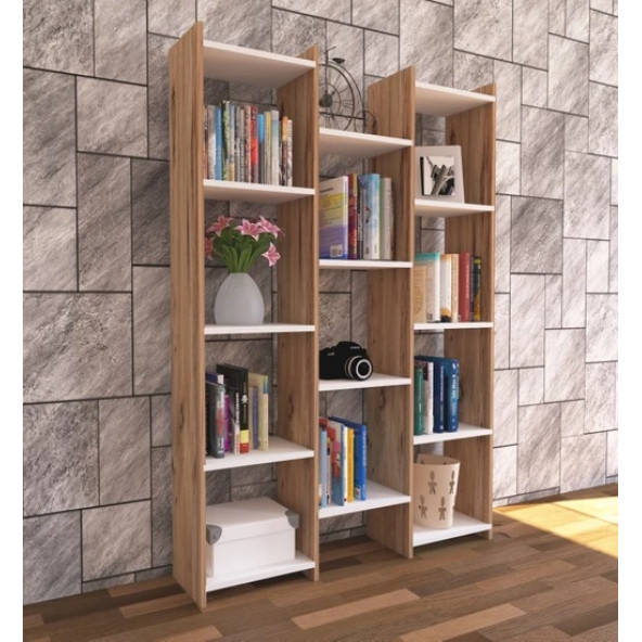 Nur Mobilya Alisa Modern Kitaplık Atlantikçam Beyaz - 2