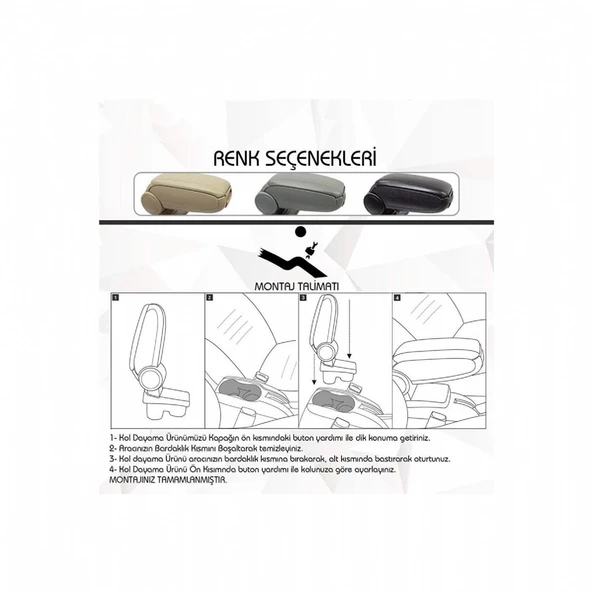 CITROEN C-ELYSEE 2012- SİYAH KOL DAYAMA - 2