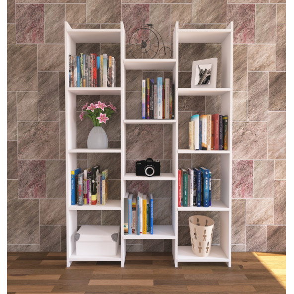 Nur Mobilya Alisa Modern Kitaplık Beyaz