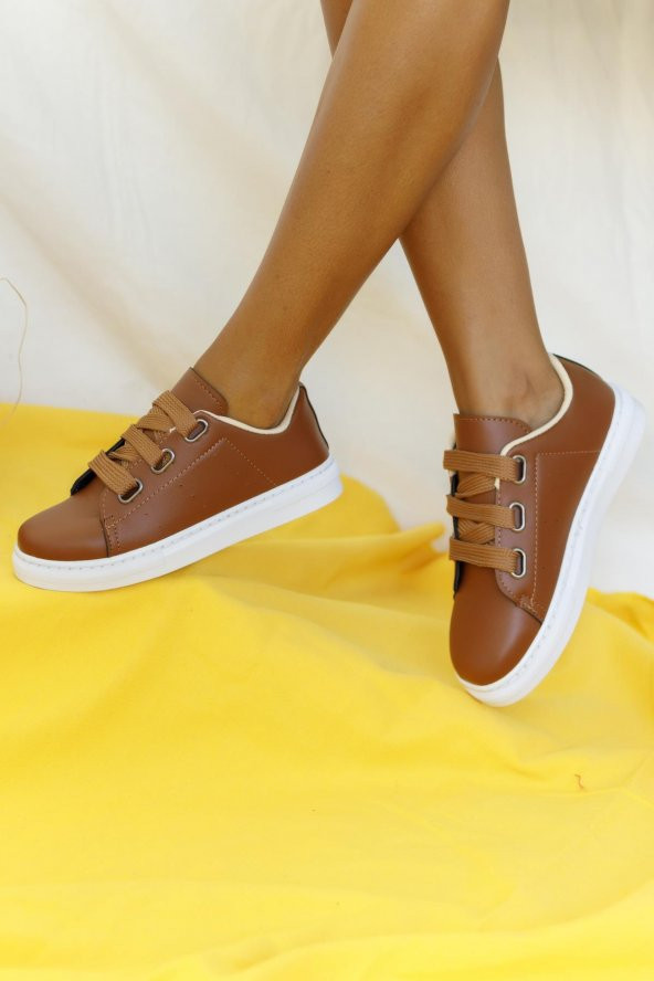 Pembe Potin Kalın Bağcıklı Rahat Kalıp Kadın Sneaker YN320-22 - 2