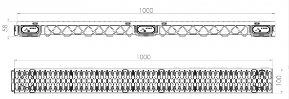 100x60x1000 mm Drenaj Kanalı / Plastik Izgara + Oluk + Tapa - 4