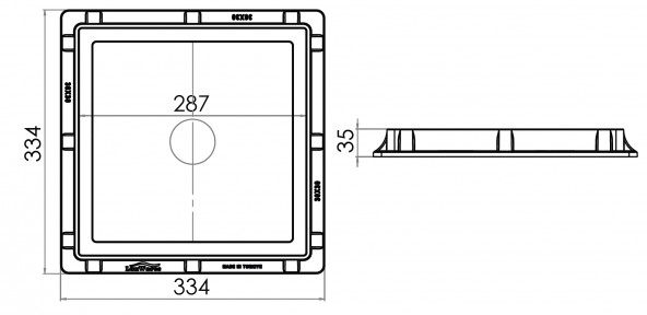 30x30 Rögar Kapağı / Çerçeve + Düz Kapak - 2