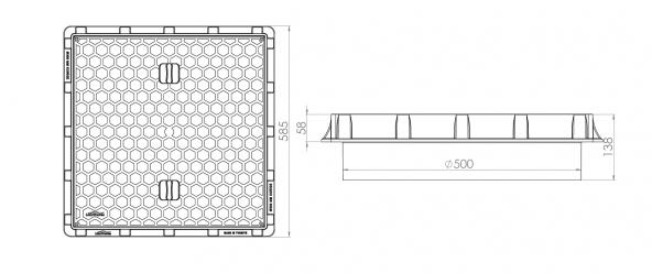 500mm Koruge Boru Uyumlu Çerçeve + Düz Kapak - 2
