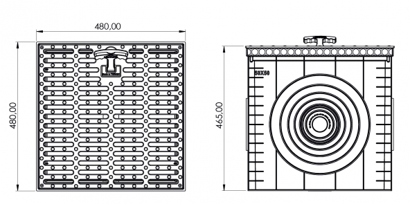 50x50 Rögar Kutusu + Izgaralı Kapak - 2