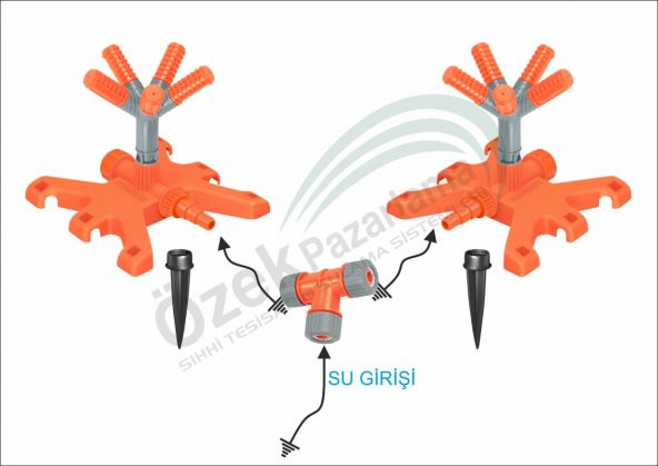 Sehpalı 5li Fıskiye + 1/2 Lüx "T" Eki (Takım) *