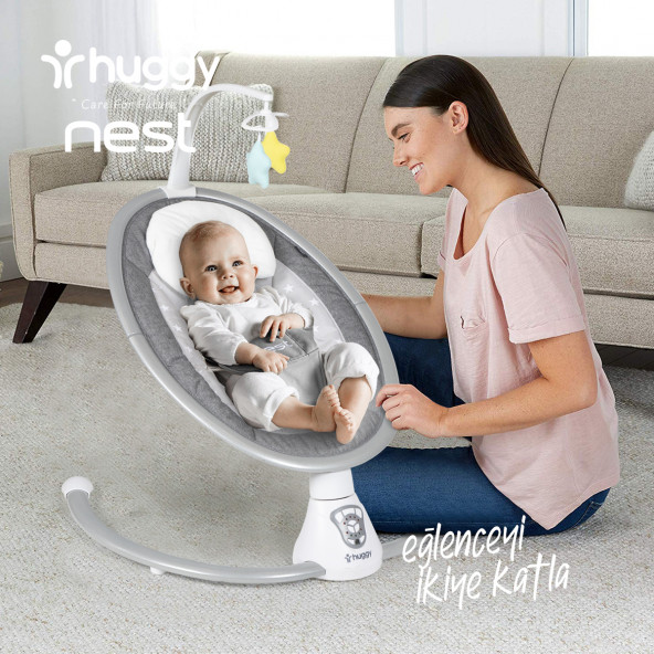 Huggy Nest Otomatik Sallanabilir Kumandalı Müzikli Anakucağı(0-9 kg) - 11