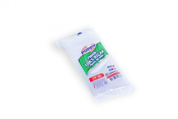 POPPY PLASTİK LÜKS BIÇAK ŞEFFAF 50Lİ - 2