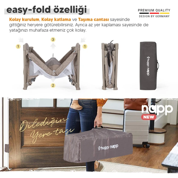 Huggy Napp 6 In 1 Anne Yani Park Yatak Oyun Parkı+Yatak - 11