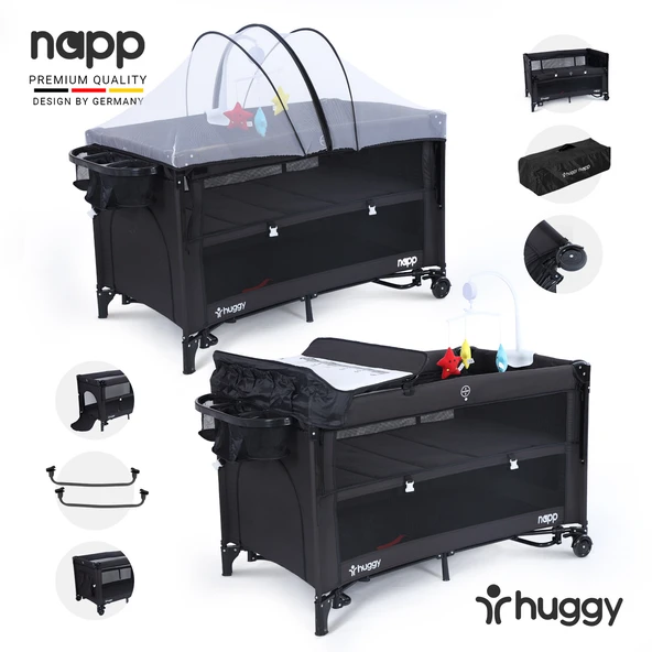 Huggy Napp 6 In 1 Anne Yani Park Yatak Oyun Parkı+Yatak - 3