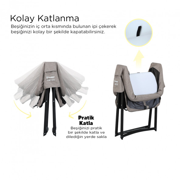 Huggy Handy Pratik Alüminyum Katlanabilir Portatif Beşik - 10