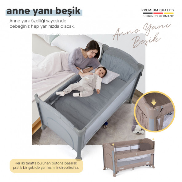 Huggy Napp 8 In 1 Anne Yani Park Yatak Oyun Parkı+Yatak - 5