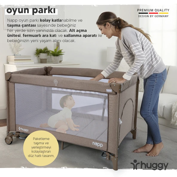 Huggy Napp 6 In 1 Anne Yani Park Yatak Oyun Parkı+Yatak - 8