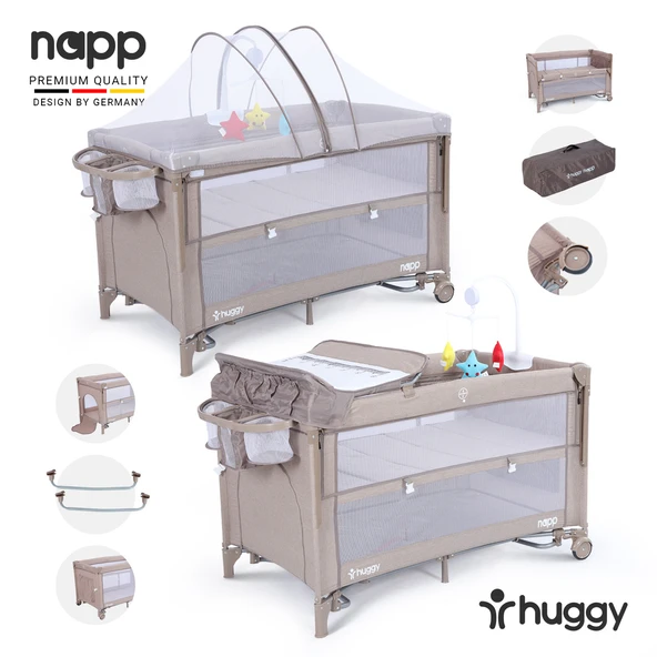 Huggy Napp 6 In 1 Anne Yani Park Yatak Oyun Parkı+Yatak - 2