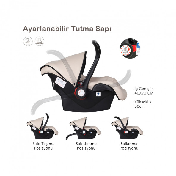 Huggy Egg 6 İn 1 Travel Sistem Bebek Arabası - 5