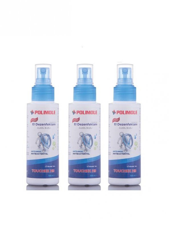 POLIMOLE ALKOL BAZLI EL DEZENFEKTANI SPREY 100 ML * 3 ADET