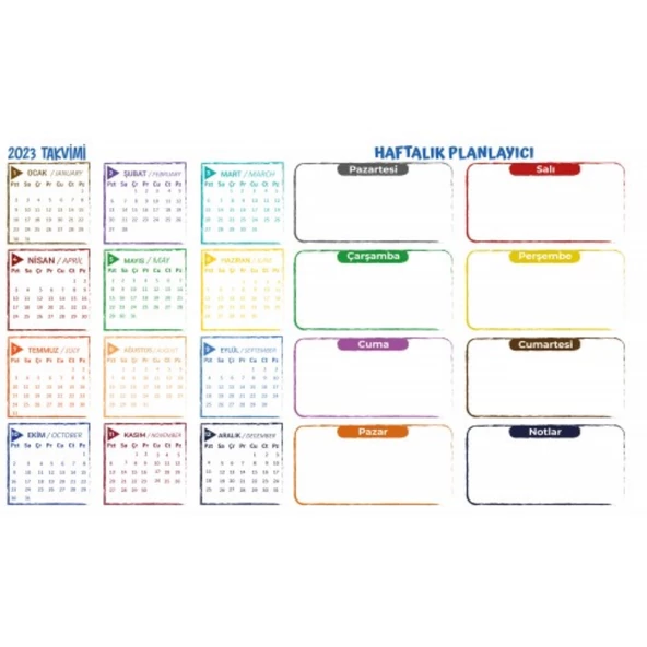 2023 Yıllık Planlayıcı Duvar Takvimi, Planlayıcı Akıllı Kağıt, Haftalık Planlayıcı Sihirli Kağıt, - Resim 2