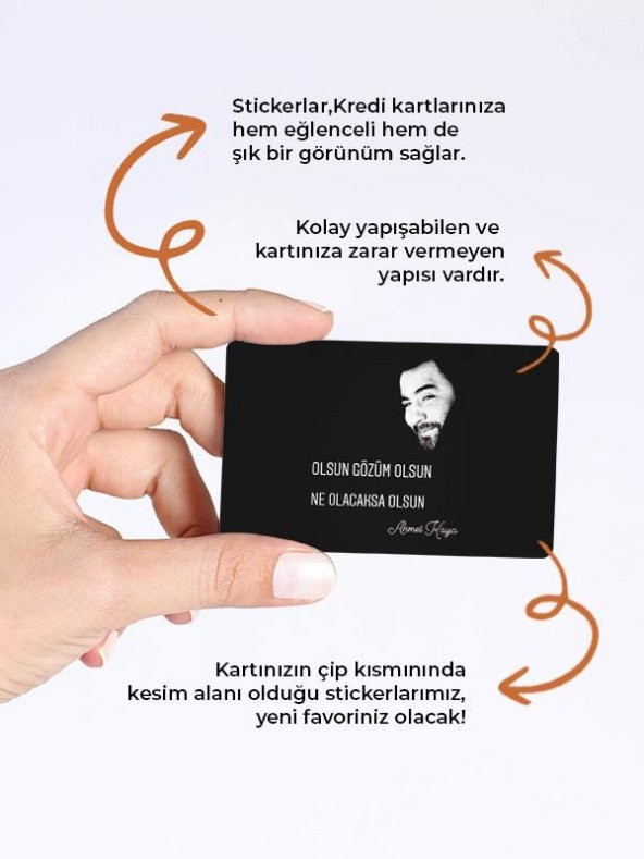 Ahmet Kaya Kredi Kartı Kaplama Stickeri Papara, Tosla, Kredi Kartı Için Uyumlu - 2