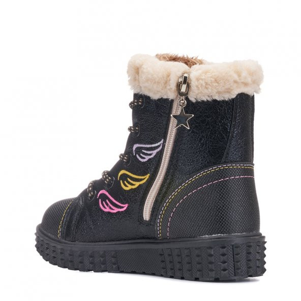Albishoes Kids Kürklü Renkli Kız Çocuk Postal Bot - 6