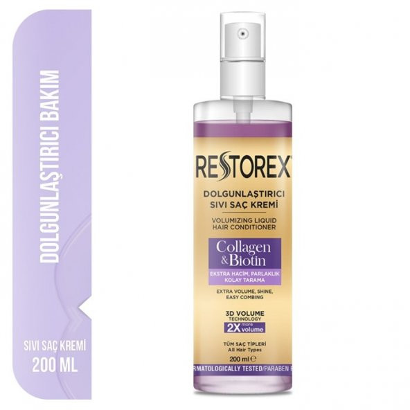 Restorex Sıvı Saç Kremi Kalojen&Biotin Dolgunlaştırıcı Etki 200 ml