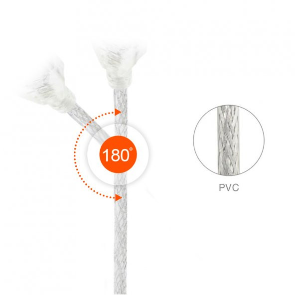 Powermaster 16731 USB 2.0 Şeffaf USB Am/Mini 5 Pin Kablo 5 Metre - 3