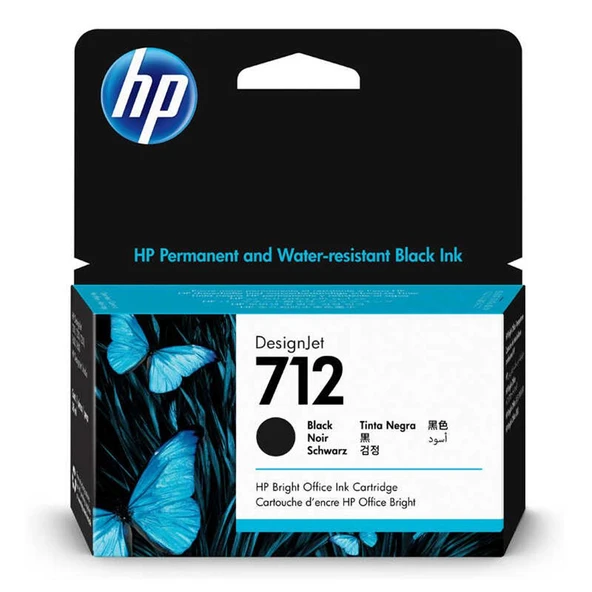 HP 712 Black Siyah 38ML Plotter Kartuşu 3ED70A ürün görseli