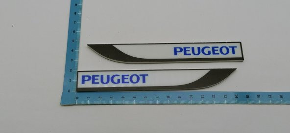 Peugeot Mavi Yazı Logo Yan Çamurluk Bıçak Yazı 3M 3D Epoksi Logo