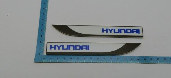 Hyundai Logo Yan Çamurluk Bıçak Yazı 3M 3D Epoksi Logo Amblem Bey