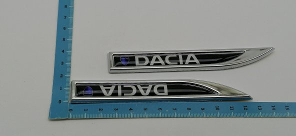 Dacia Logo Yan Çamurluk Bıçak Krom Görünüm Parlak Abs 3M 3D Arma.