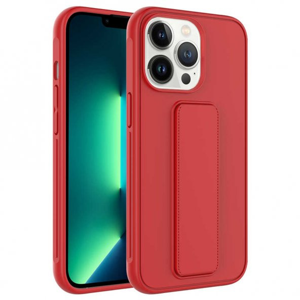 Apple iPhone 14 Pro Max Kılıf Qstand Katlanabilir Standlı Kılıf - 5