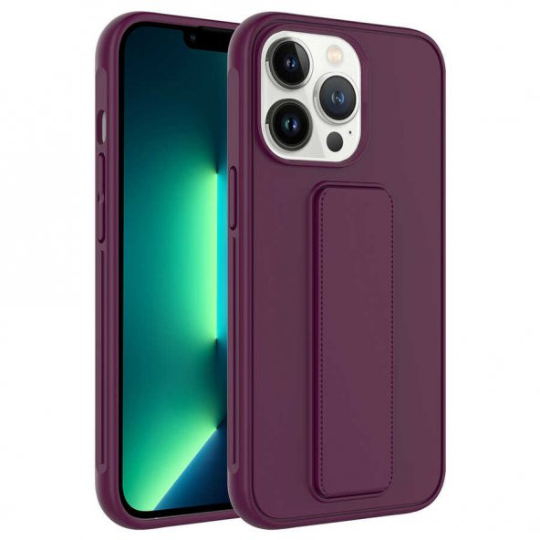 Apple iPhone 14 Pro Max Kılıf Qstand Katlanabilir Standlı Kılıf - 9