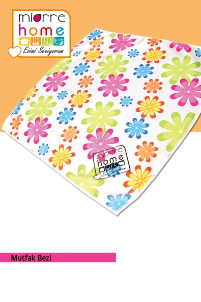 Miorre Mikrofiber Nanosilver Çiçek Desenli Mutfak Temizlik Bezi