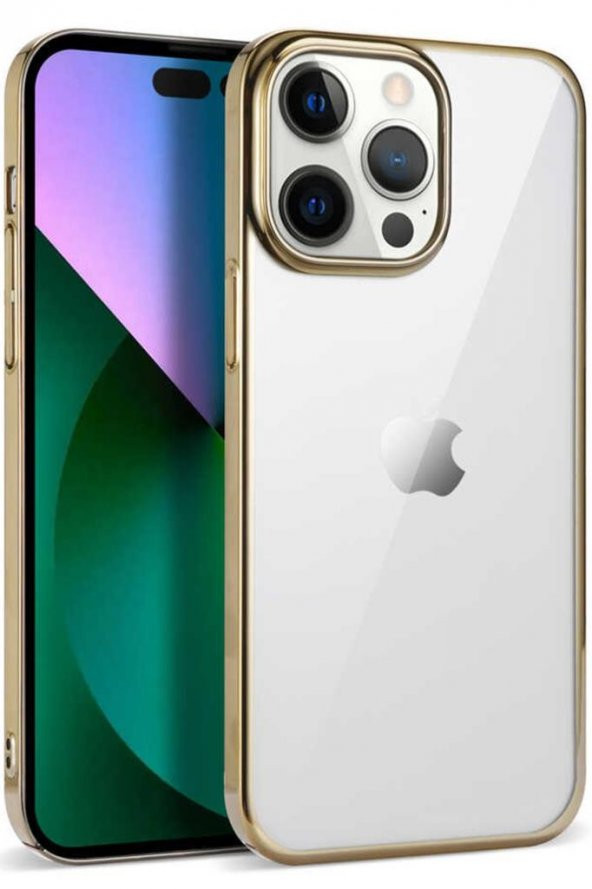 Apple iPhone 14 Pro Max Kılıf Kenarları Renkli Lüx Pixel Kapak
