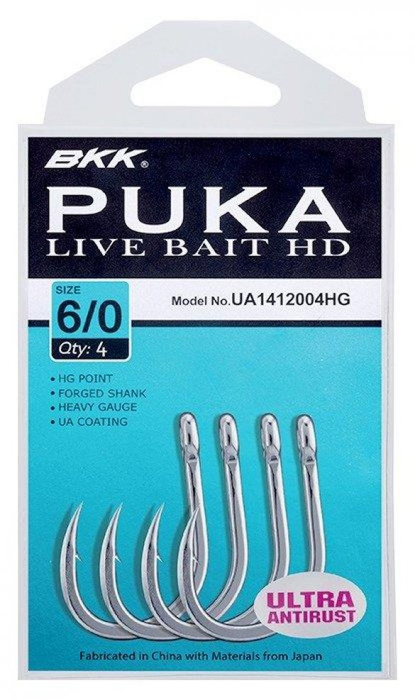 BKK Puka Livebait HD İğne 6/0 4 Pcs