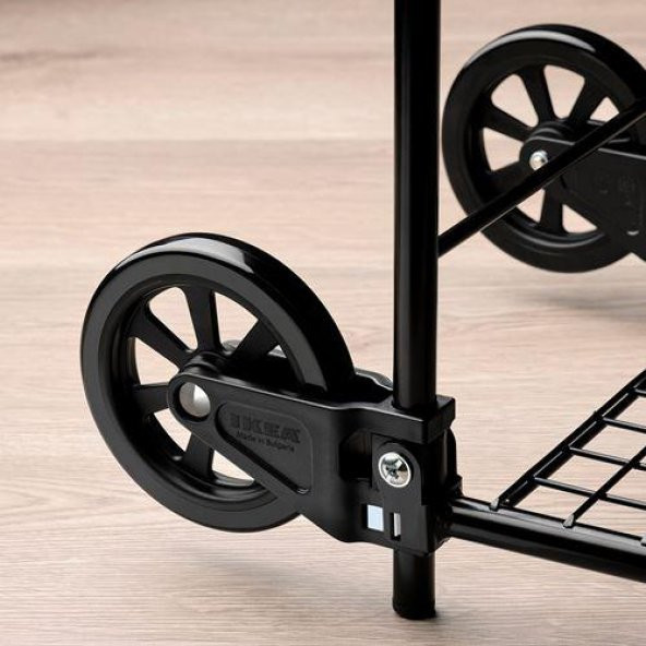 Alışveriş-Yük Arabası,Siyah 45X94 Cm IKEA Metal Alışveriş Arabası Maks. Yük: 30 kg. - 3
