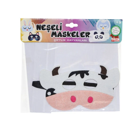 URT020-005 Neşeli Maskeler Çiftlik Hayvanları - 1 adet stokta olan gönderilir