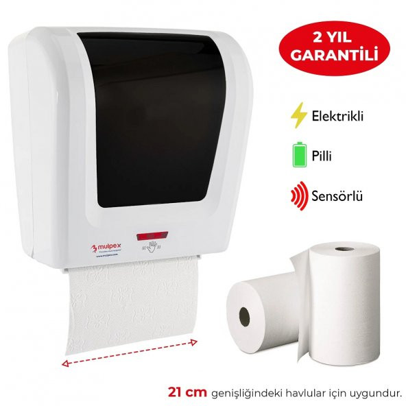 Mulpex Sensörlü Fotoselli Otomatik Kağıt Havlu Makinesi 21 Cm. Beyaz - 8