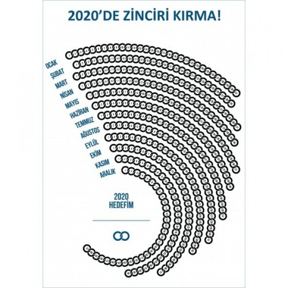 70 x 50 cm - Zinciri Kırma Takvimi - Yapışkansız Tutunan Akıllı Kağıt *Silgili Kalem Hediye* - Resim 2