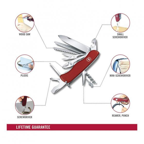 Victorinox Work Champ 0.8564 Kırmızı İsviçre Çakısı 111mm 21F - 5