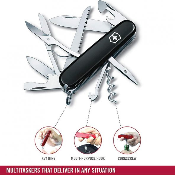 Victorinox Huntsman 1.3713.3 Siyah İsviçre Çakısı 91mm 15F - 3