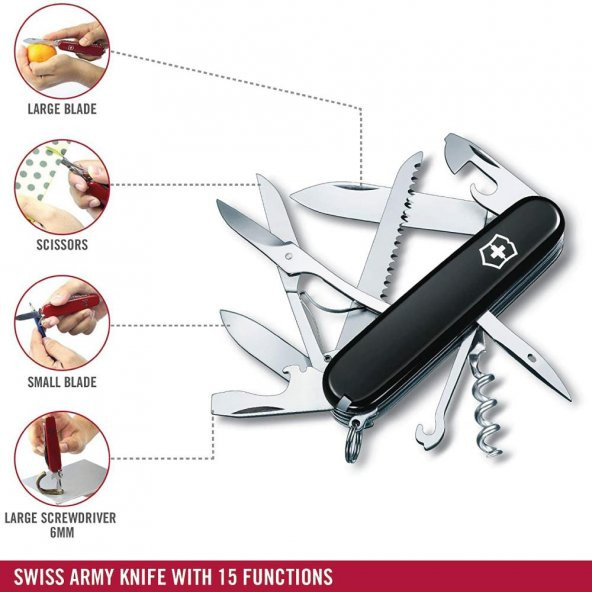 Victorinox Huntsman 1.3713.3 Siyah İsviçre Çakısı 91mm 15F - 5