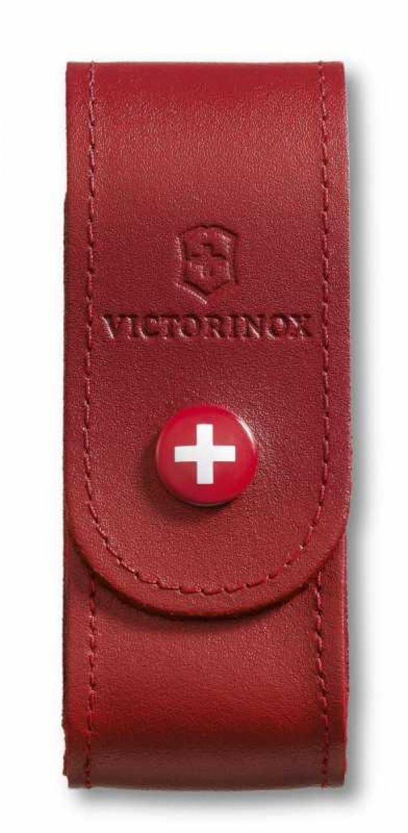 Victorinox Deri Çakı Kılıfı 4.0520.1 Kırmızı Çıt Çıt Düğmeli