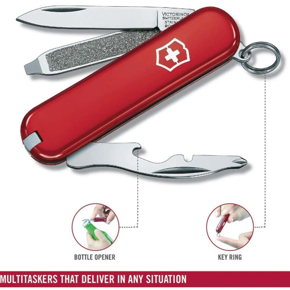 Victorinox Rally 0.6163 Kırmızı İsviçre Çakısı 58mm 9F - 5