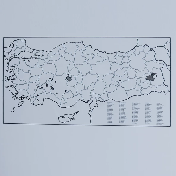 Türkiye Haritası - Yapışkansız Tutunan Akıllı Kağıt & Silgili Tahta Kalemi Hediyeli - 7