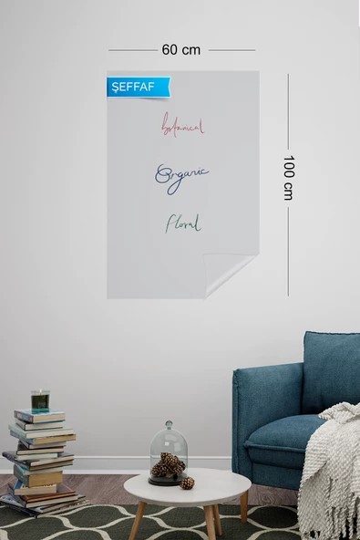 60 x 100 Şeffaf - Yapışkansız Tutunan Akıllı Kağıt * 1 Alana 1 Hediye * ürün görseli 1